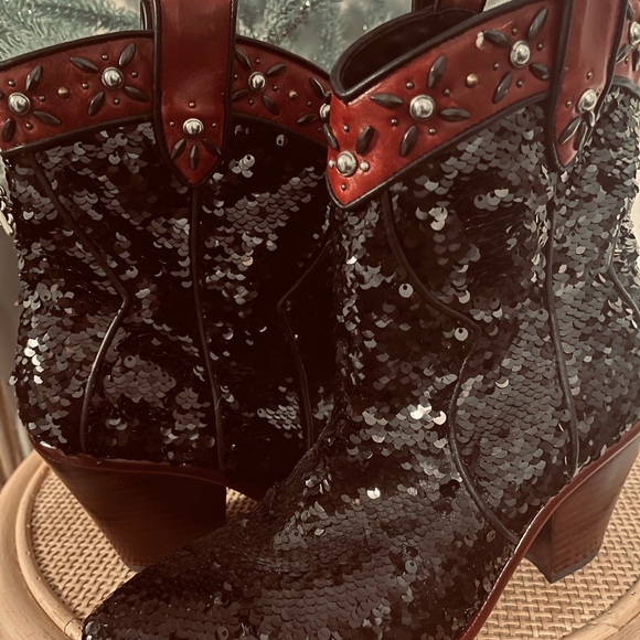 Coach black sequin booties - Picture 1 of 4